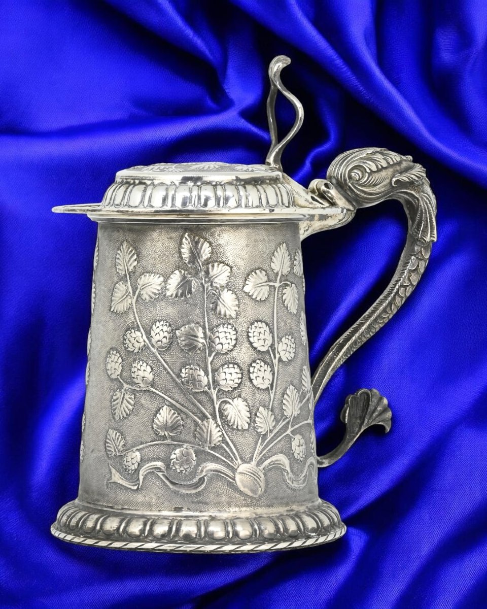 Boccale Da Birra in Argento 800 - Italia Fine XIX Secolo-photo-3